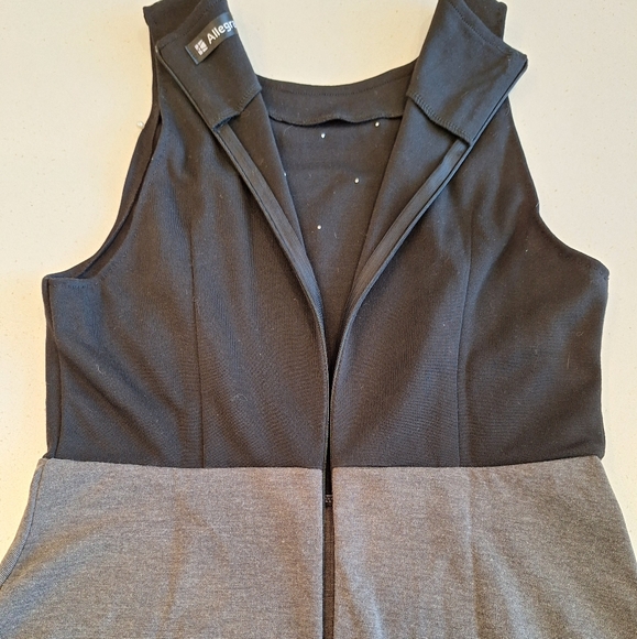 Black and Gray Formal Dress with Pearls at Thigh length and Sleevless - Picture 3 of 4